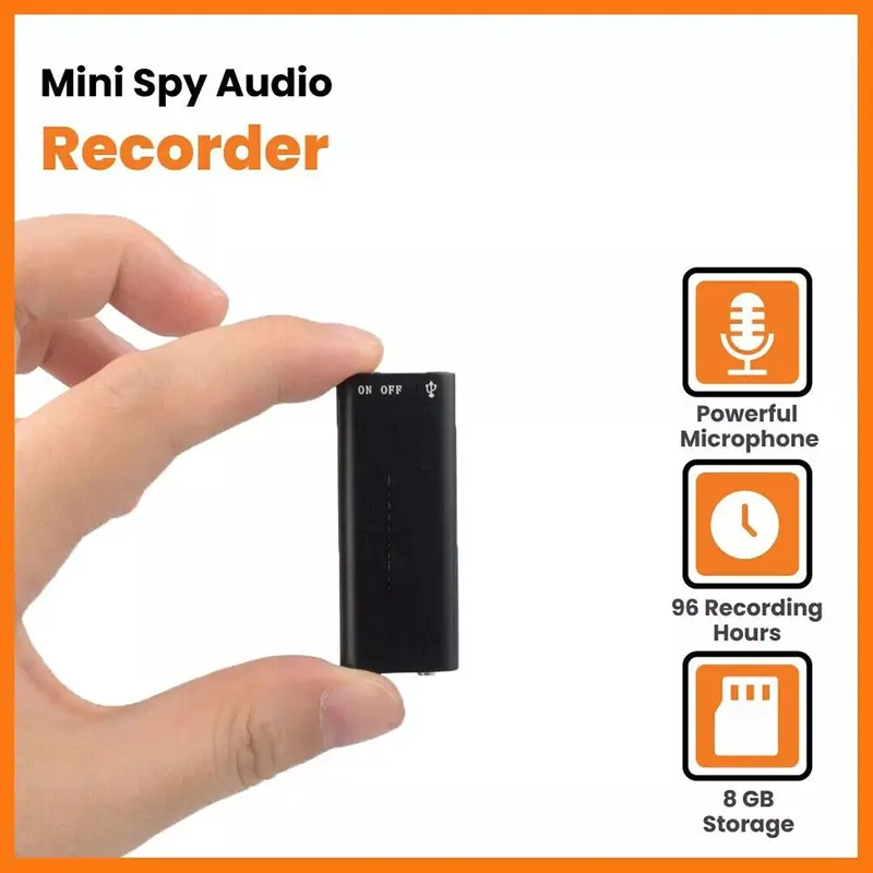 Compact 8GB Digital Voice Recorder Dictaphone Audio MP3 Player Sound Recording with USB Support mini  speaker  magnet wireless  earbuds speakers  bluetooth noise  cancelling ear  piece  bluetooth fitness  gear 7
