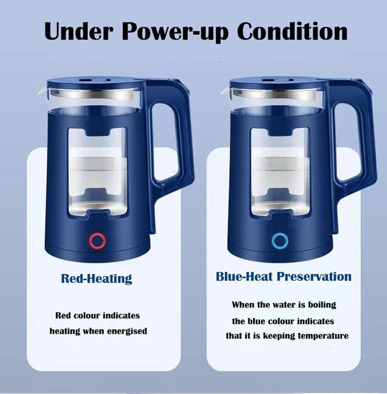 2.3L 2000W Electric Kettle with Keep Warm Function Window-Glass Double Wall 8