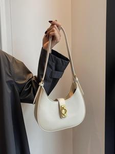 Women's Elegant Matching Solid Color Shoulder Bag, Fashion All-match Underarm Bag, Casual Trendy Half Moon Bag for Daily Used