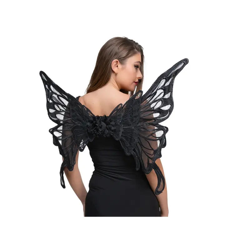 Bat Wings Adults Black Halloween Lace Wings Ladies Fancy Dress Accessory Kids 1