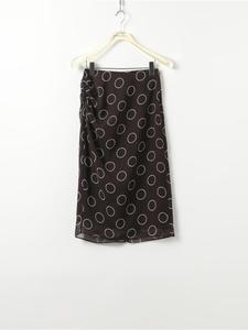 AP Luo Ge 42017QB [Smooth Coffee] Chiffon Abstract Pattern Slimming and Flowing Pencil Skirt