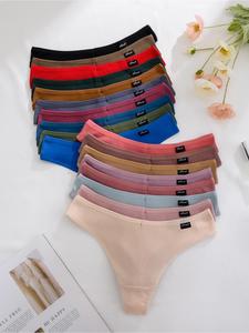 Women's Solid Color Thong, Soft Comfy Breathable Panty for Daily Wear, Women's Underwear for All Seasons, Breathable Undergarments