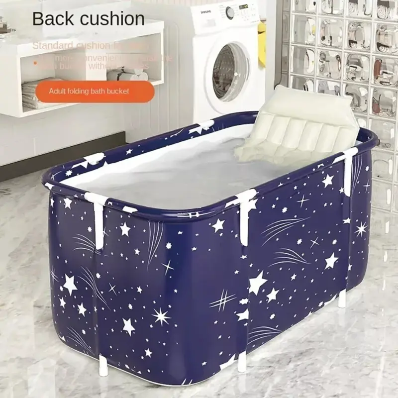 Bathtub Folding Portable Bath Tub Adult Kids Warm Home Spa Soaking Barrel PVC