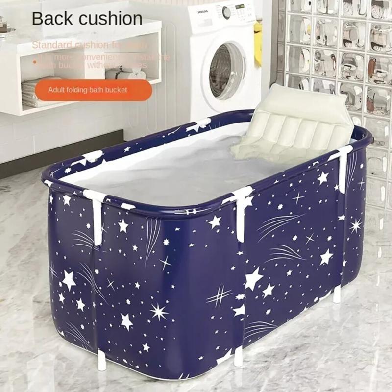 Bathtub Folding Portable Bath Tub Adult Kids Warm Home Spa Soaking Barrel PVC 4