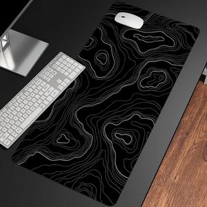 Topography Contour Pattern Mouse Pad, Rectangle Gaming Mouse Pad with Non-Slip Rubber Base, Office Desk Keyboard Mat for Home Office Game Room Desk