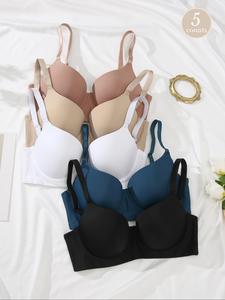 【Plus Size】 Women's Solid Adjustable Strap Backless Bra, Casual Comfortable Breathable Bra for Daily Wear, Women's Lingerie for All Seasons