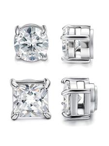 Magnetic Earrings without Piercing, Simple Style Rhinestone Decoration Earrings for Men and Women, Elegant and Fashionable Earrings, Fashion Jewelry for Men and Women