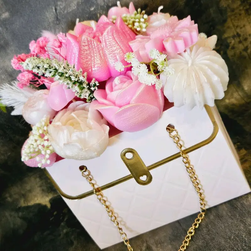 Handmade Scented Candle Flower Bouquet Gift Bag for Birthdays, Wedding, Mothersday 5