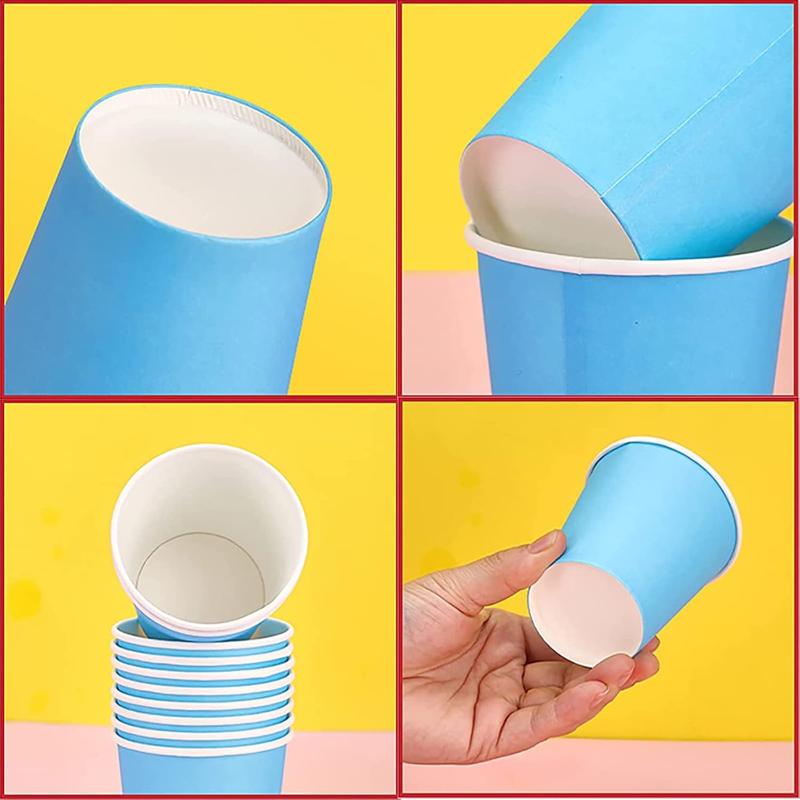 60 Pack Disposable Paper Cups, 250ml Multi Coloured Party Cups, Disposable Drinking Cups, Biodegradable and Compostable Cups for DIY Holiday Wedding Birthday Party Supplies 2