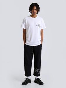 Men's Star Print Tee & Pants Two-Piece Set, Regular Fit Casual Fashion Cozy Round Neck Short Sleeve T-shirt & Trousers for Daily Wear, Men's Two-piece for Summer
