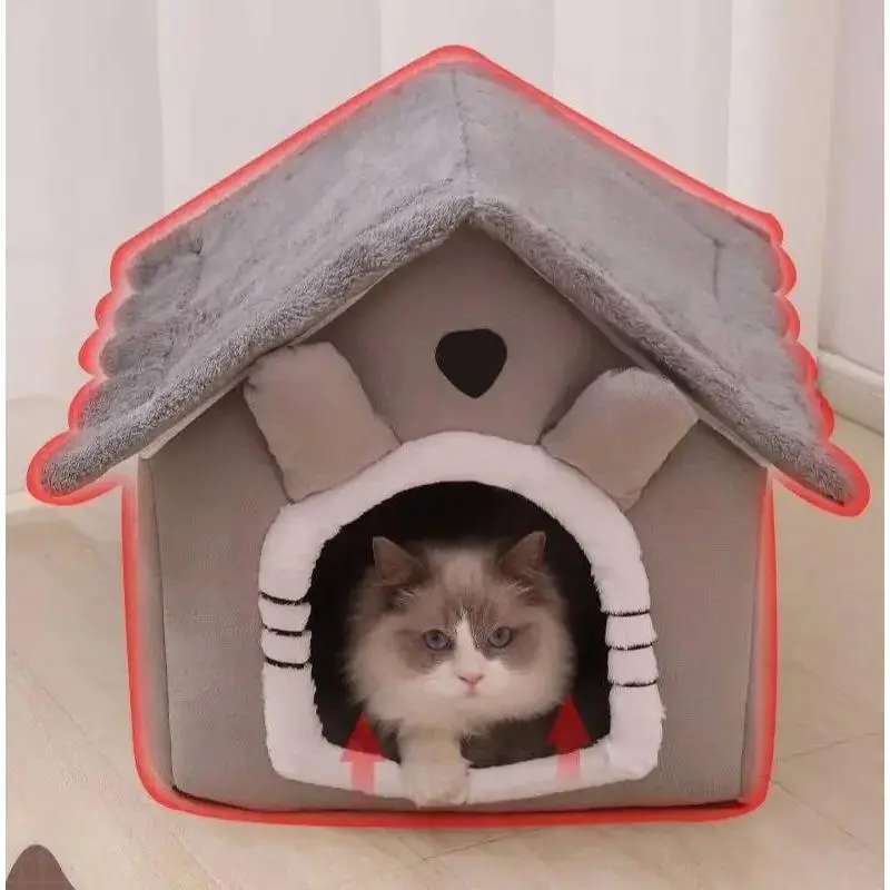 All Seasons Warm Washable Cat Dog House Indoor Soft Removable Cushion Pet Bed Kennel for Small Medium Pets Durable Pet Supplies 2