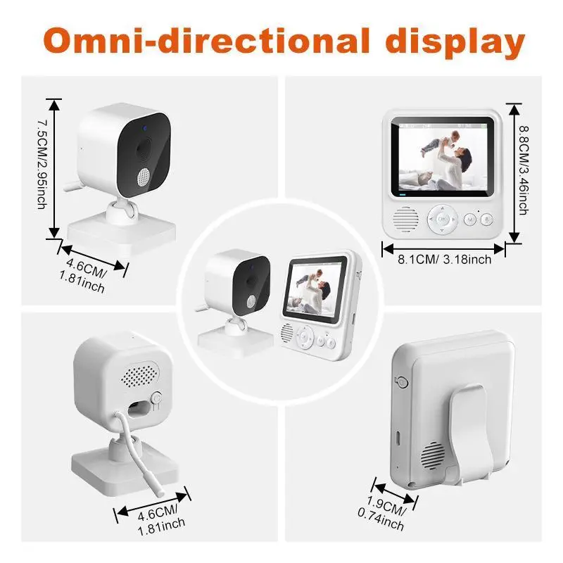 Baby Monitor With Night Vision, Voice Temperature Detection Baby Monitor, Crib Monitor With 2.8 Inch Screen, Infant Monitor With Night Light, Safe Baby Monitoring Instrument 1