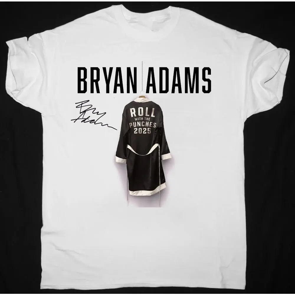 BRYAN ADAMS - Roll with the Punches Tour 2025 White All Size T-Shirt Music Icon Graphic Tee, Fan Merch For Music Lovers