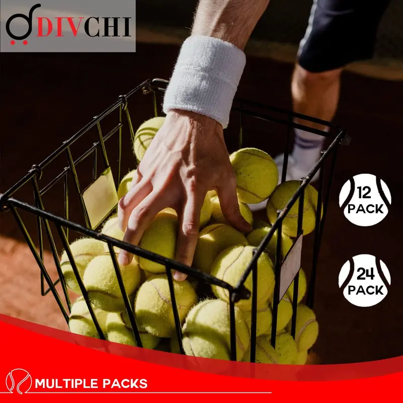 Tennis Balls With Mesh Bag, Sport Play Dog Toy Ball Sturdy & Durable, Great For Lessons, Practice, Throwing Machines & Playing with Pets (Pack Of 24)) 5