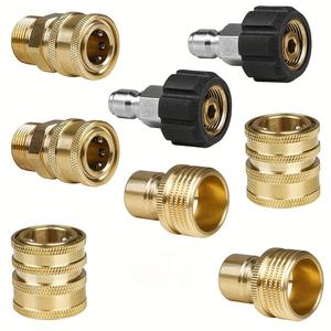 High Pressure Washer Adapter Set, Durable Brass Fittings, Quick Connect Kit for Efficient Cleaning, M22 Female Swivel to 3/8" & 3/4" Quick Release