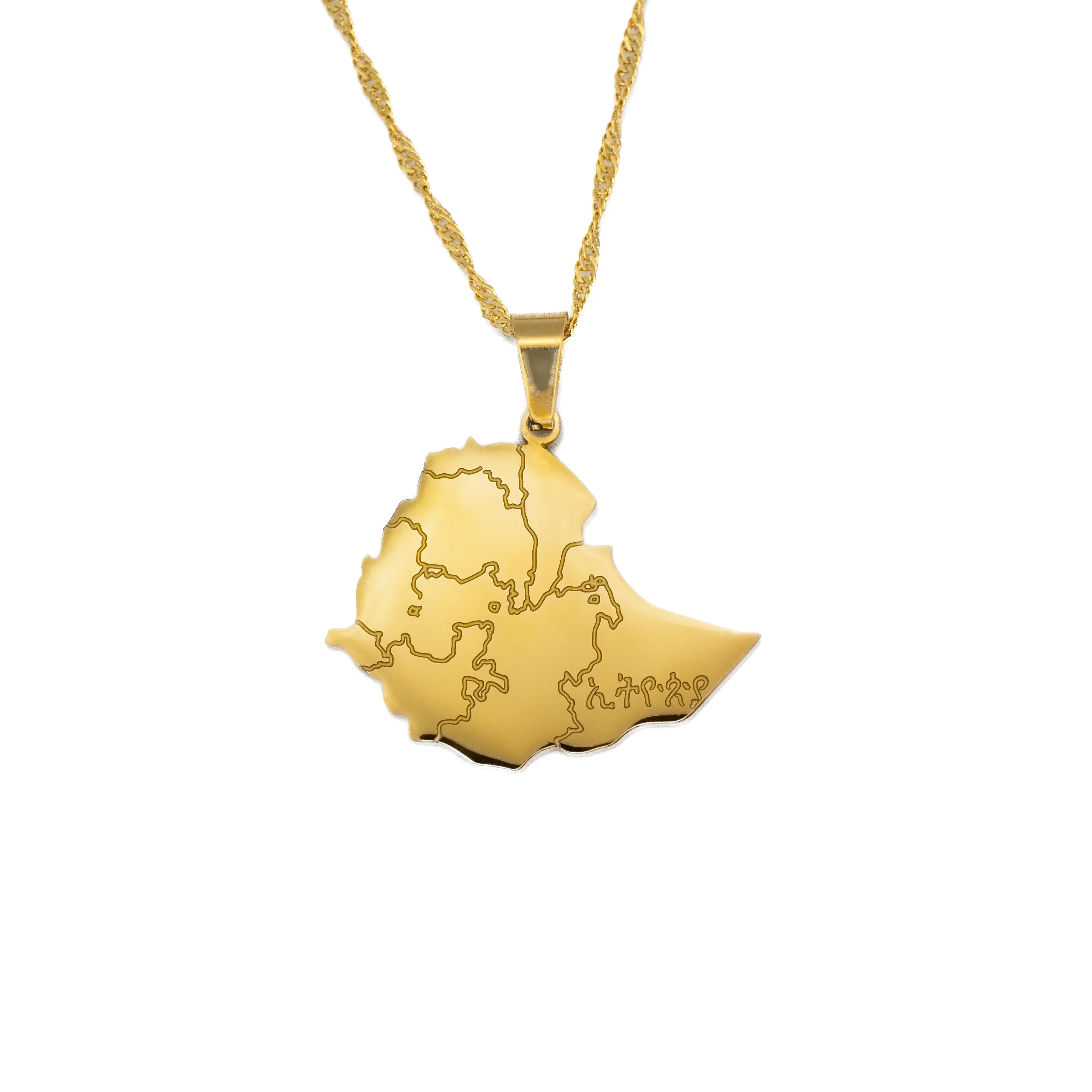 Ethiopia Map necklace