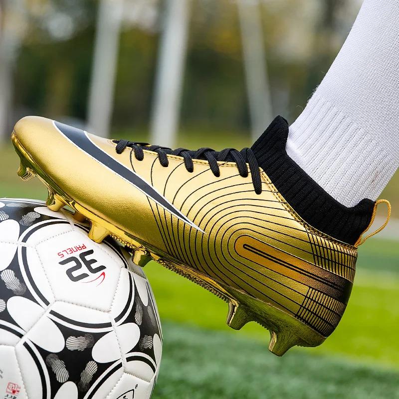 Product Introduction of Football Boots Children Soccer Cleats Professional Golden Football Shoes for Boys Kids Men Soccer Shoes Unisex 18