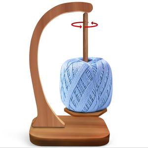 Wooden Yarn Holder, 1 Count Magnetic Yarn Ball Holder with Anti-slip Pads, Yarn Holder Spinner for DIY Crafts, Crochet Gift for Knitting Lovers