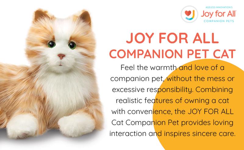 Product Introduction of Ageless Innovation Joy For All Interactive Pet Cat - Lifelike & Realistic Companion with Soft Fur and Soothing Purrs, No Assembly Required - Orange Tabby 2