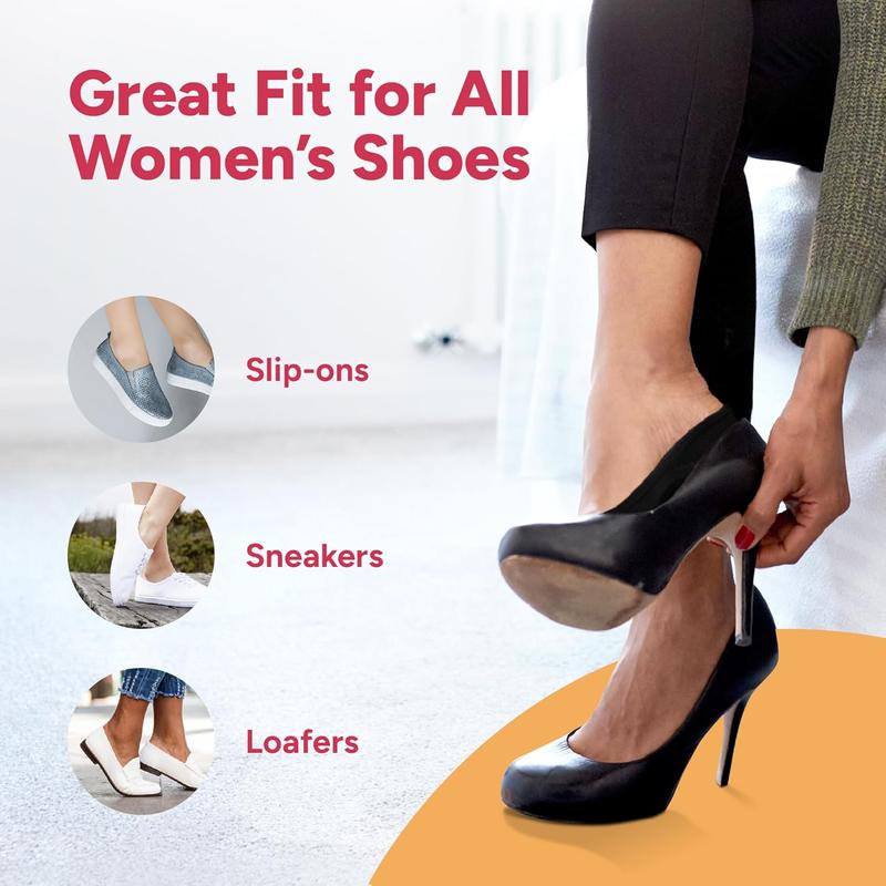 Eedor Women's 3/6/8 Pairs Thin No Show Socks Non Slip Flat Boat Line, 3 Pairs (6 Socks)_black, Large 6