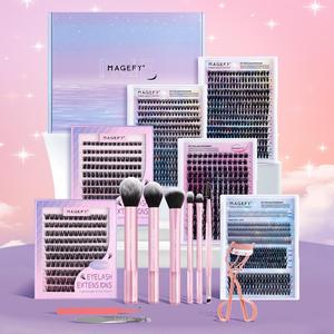 Professional Eyelash Kit with Gift Box, Includes Eyelash Curler, Tweezers, Makeup Brushes, Perfect for Parties, Ideal Gift for Women & Girls, Makeup Brush Set
