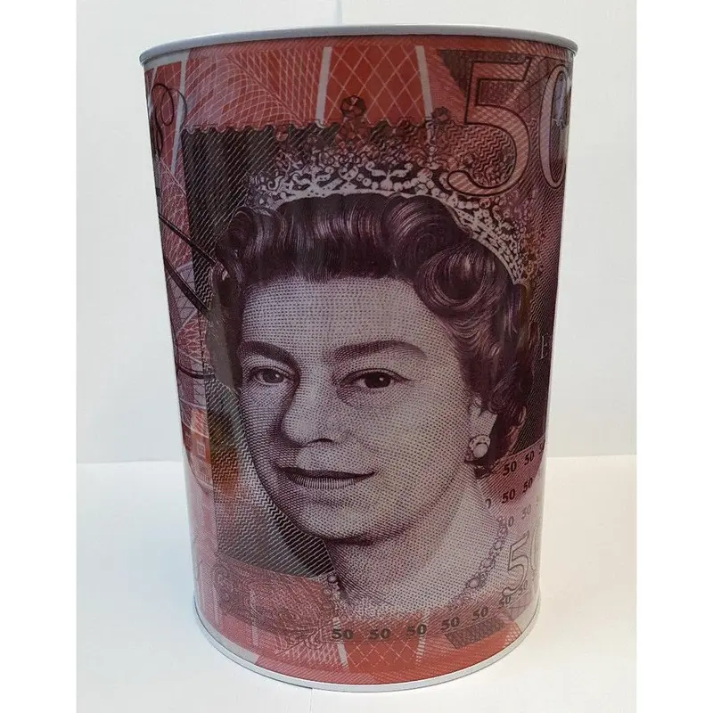 Money Box Tin £5 £10 £20 £50 Pound Note Design Kids Saving Cash PIggy Bank Box N Decor Ornaments 4