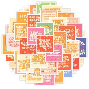 Motivational Phrase Series Sticker, 50pcs/set Positive Motivational Sticker, Decorative Sticker for DIY Scrapbook & Journal & Notebook