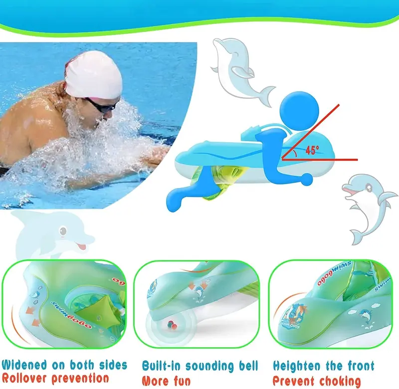 Inflatable Swimming Ring Baby Pool Float Toys with Canopy Sunshade Swim Circle 5