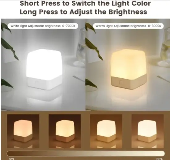LED Lamp,Rechargeable LED Baby Night Light – Dimmable, Color-Changing 2