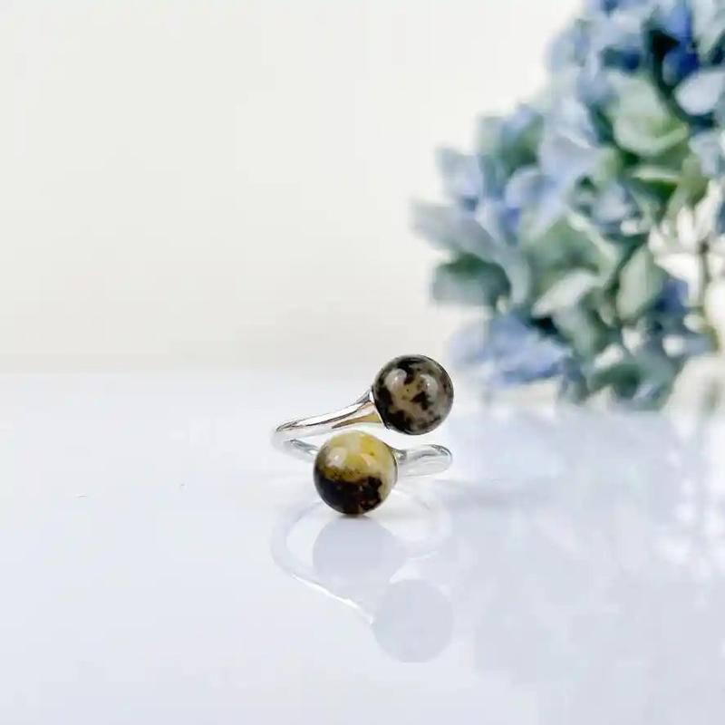 Cosmic Journey Landscape Amber Ring Pure Baltic Amber 1