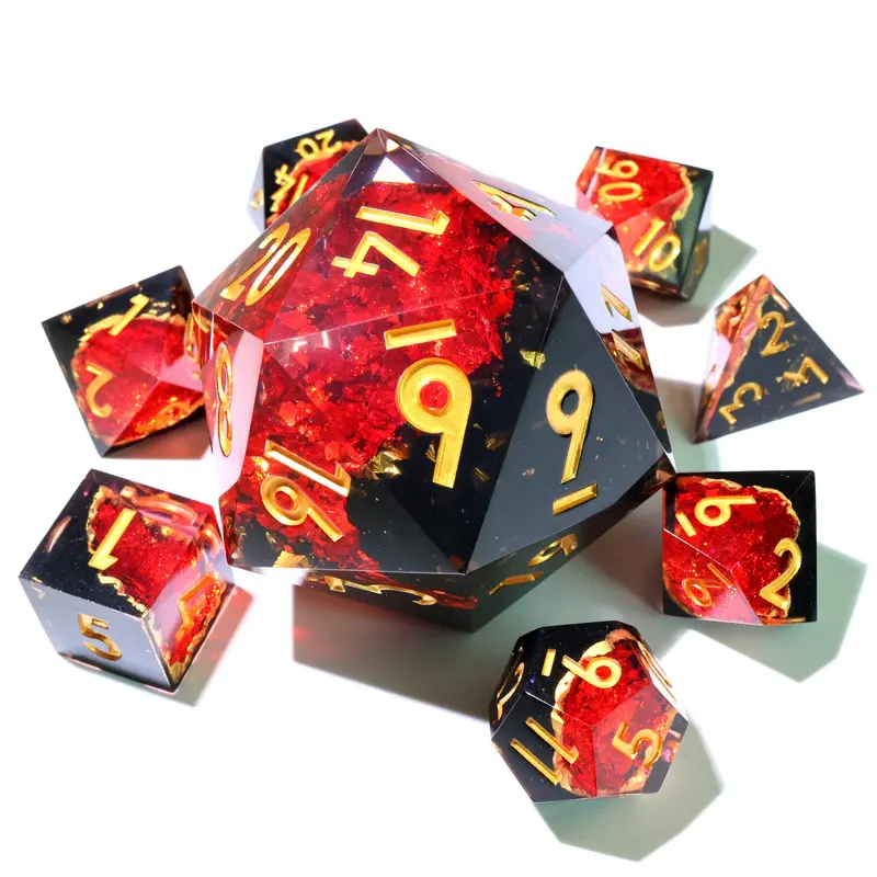 Crimson Abyss | 50mm D20 | Oversized Geode Dice 1