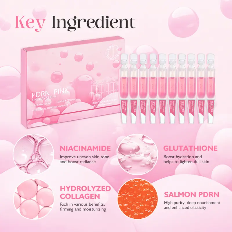 Salmon DNA PDRN Pink Serum & Emergency Repair and Firming Oil-Suspension Serum, for Fine Lines and Wrinkles, Improve Balance, Firmness and Elasticity for Youthful Skin 1
