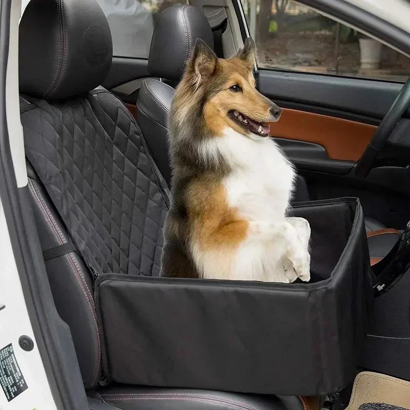 Universal 2 in 1 Dog Car Seat Hammock Cover Waterproof Pet Protector Transporter Safety Travel Basket For Large Medium Dogs Cats 0