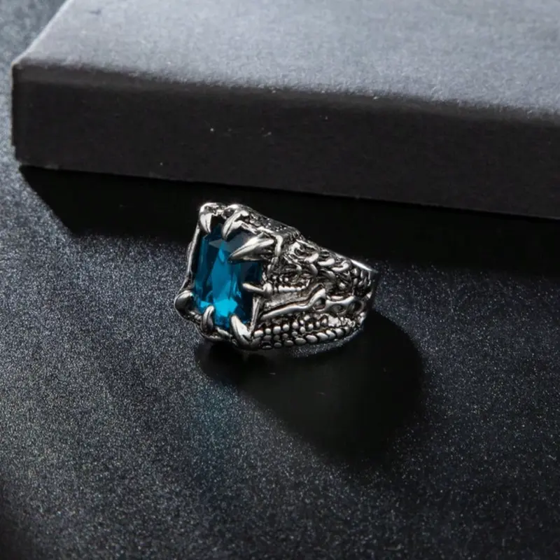 Vintage Dragon Claw Ring, Unique Fashion Magnifying Stone Ring Adjustable As Men's Gift, Daily Wear, Party 2