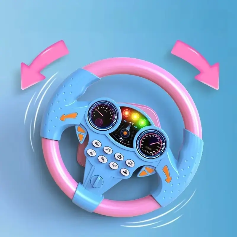 Infant Shining Simulation Steering Wheel Toys Children's Toy Kids Early Education Copilots Stroller Steering Wheel Vocal Toys 2