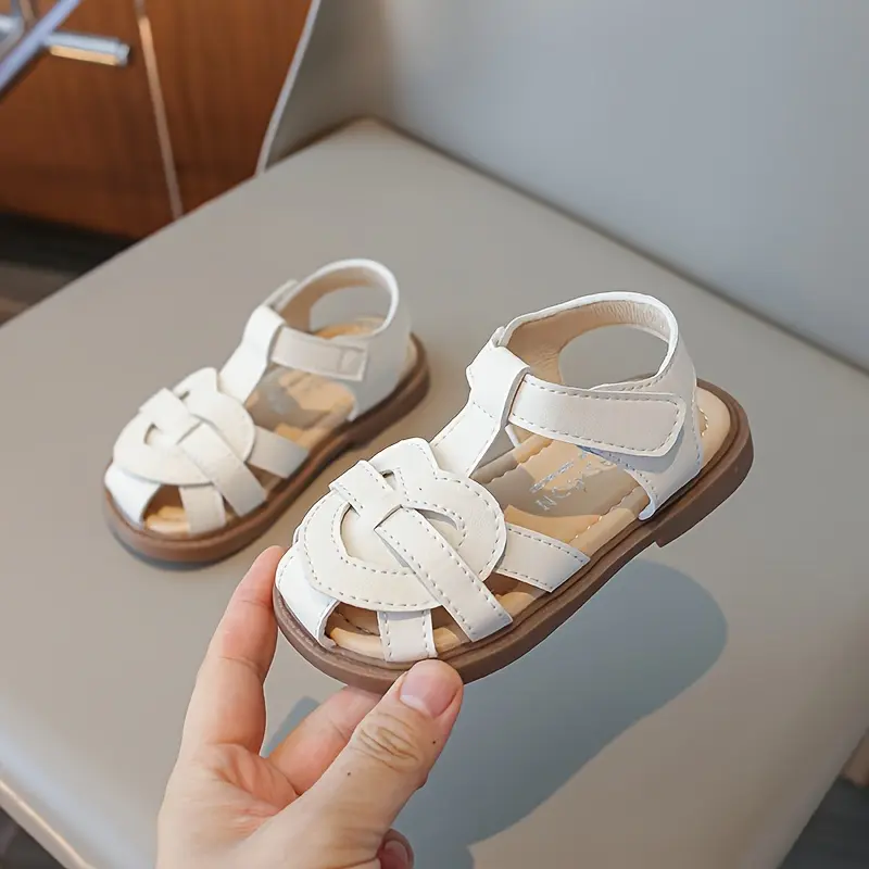 Trendy Solid Color Sandals For Girls, Breathable Lightweight Sandals For Indoor Outdoor Beach, Spring And Summer 7
