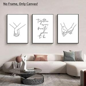 Hand Letter Pattern Unframed Painting, 3 Counts/set Modern Canvas Wall Art, Wall Decor for Home Living Room Bedroom Office, Ornaments