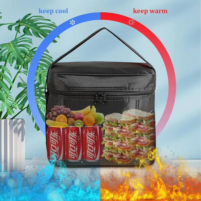 Cool Bag,10L Soft Cooler Bag,insulated cooler bag,Thermal Food Delivery Bag,Picnic Bag, Portable Cooling Bag for Camping, Picnic,Outdoor, Travel, BBQ,27x17x24cm 5