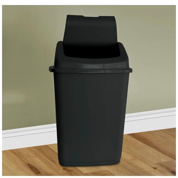 VTL 60 Litre Black Plastic Swing Bin Durable For Kitchen And Home Waste Room 6