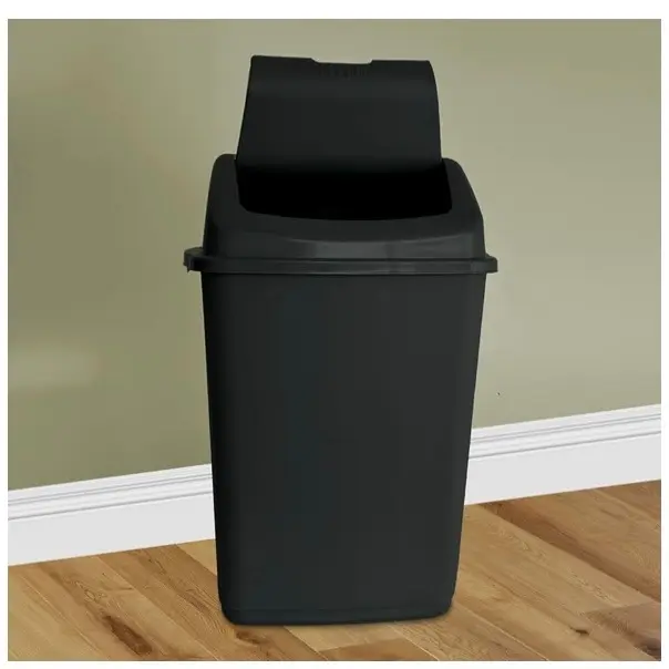 VTL 60 Litre Black Plastic Swing Bin Durable For Kitchen And Home Waste Room 6
