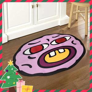 1 Count  Cartoon Cherry Bomb Design Rug, Christmas Soft Non-slip Carpet for Entryway Living Bedroom Kitchen
