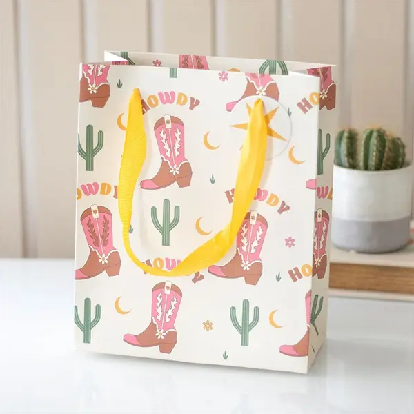 23cm Cowboy Boot Print Gift Bag 0