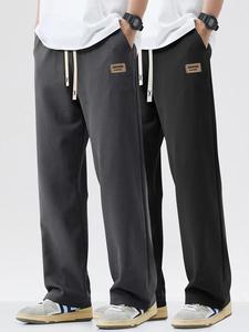 Men's Pants, Casual Comfy Loose Straight Leg Trousers for Fall & Winter, Men's Bottoms for Daily Wear, Beige