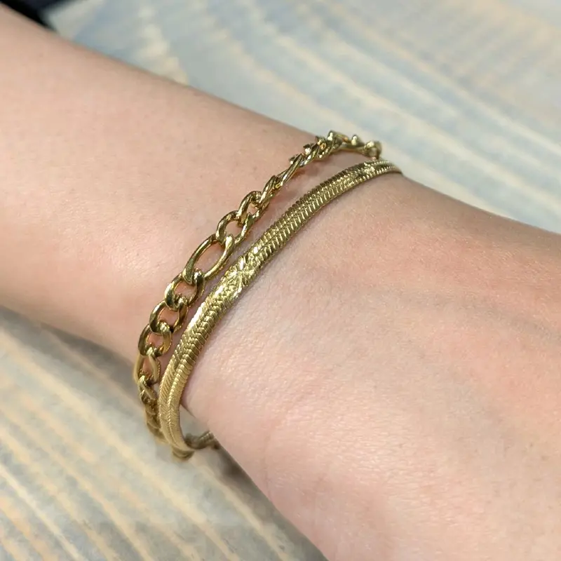 Malak - Bracelet 18k Gold plated stainless steel gold colour adjustable, very good quality bracelet, good quality. The colour will not change. Tarnish free & waterproof 1