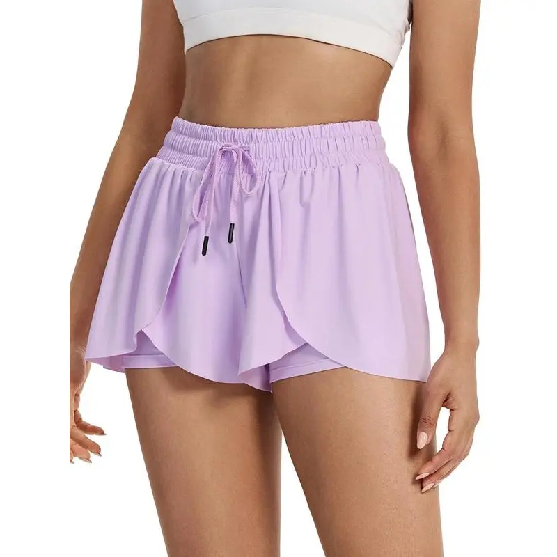 Women's Plain 2 in 1 Drawstring Waist Skorts Outfit, Casual Comfort High Waist Wrap Culottes, Ladies Summer Bottoms for Daily Athletic Running Gym Wear, Gym Clothes Women, Boomtown Outfits, Summer Outfits 2024, Back to School Clothes 4