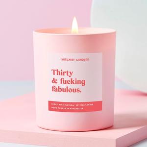 30th Birthday Gift Funny 30th Birthday Candle Thirty & Fabulous
