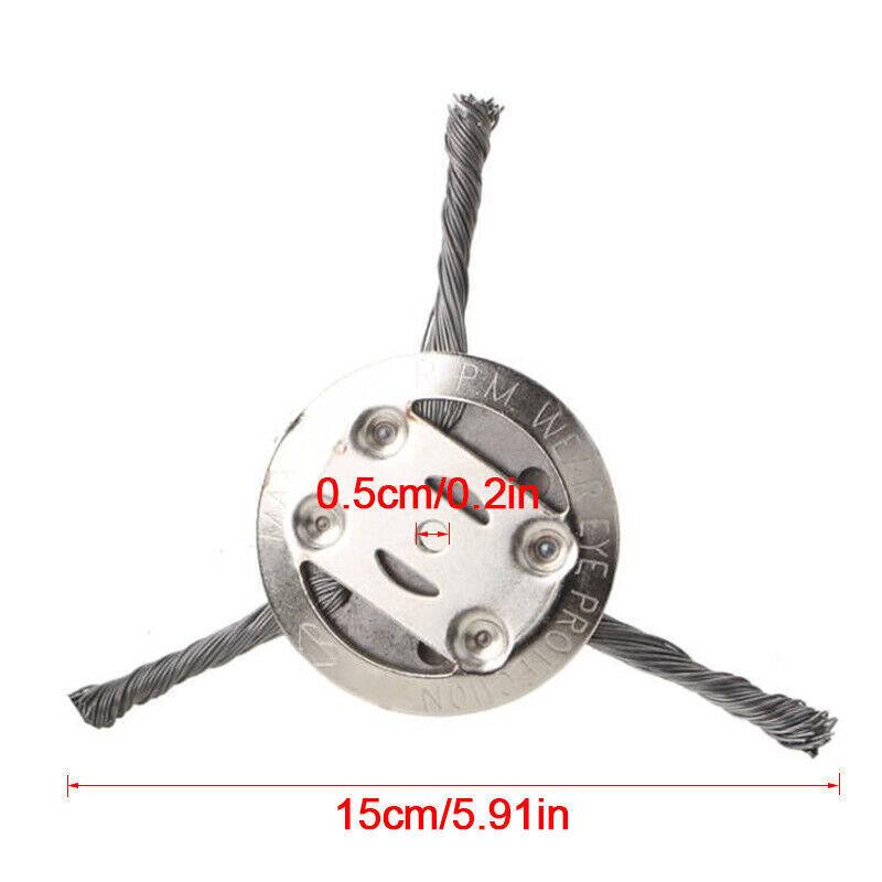 Steel Wire Wheel Grass Trimmer Head, Lightweight Lawn Mower Attachment, Electric Weed Eater Edger Tool for Garden Landscaping, Circular, Parts 2