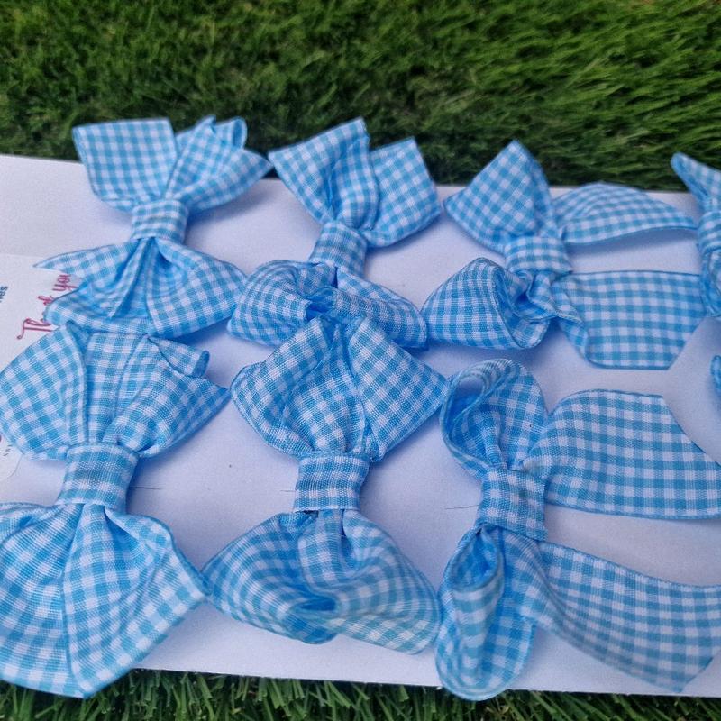 "Baby Blue" Gingham School/ Everday Mix Bows (available in different colours) 2