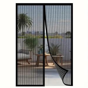 Magnetic Net Curtain, Breathable Polyester Blend Insect Repellent Curtain, Classic Style Curtain for Bedroom, Living Room and Wardrobe Door
