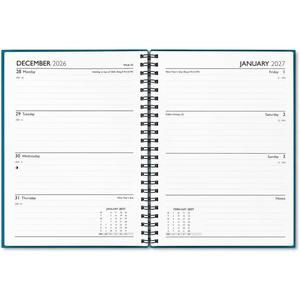 2027  Wiro Spiral Hardback A5 Week To View Diary Planner Organizer Gold Foil Tal image 10